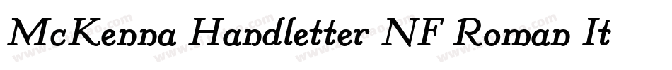 McKenna Handletter NF Roman Italic字体转换